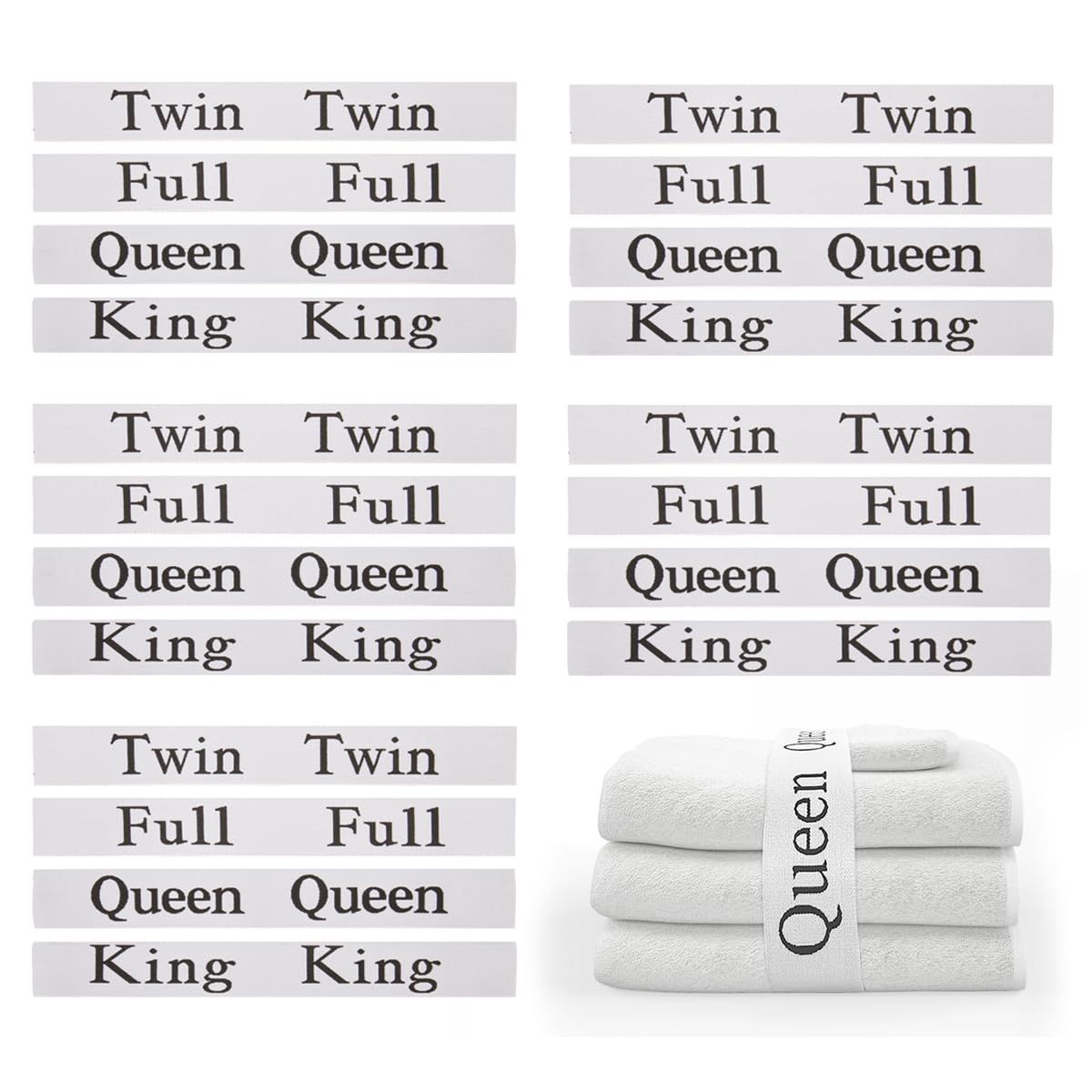 Zjdbset 20 Pieces Bed Sheet Organizer Bands Bed Sheet Keepers Closet Organization Elastic Linen Labels For Bed Sheet Sets(Queen,
